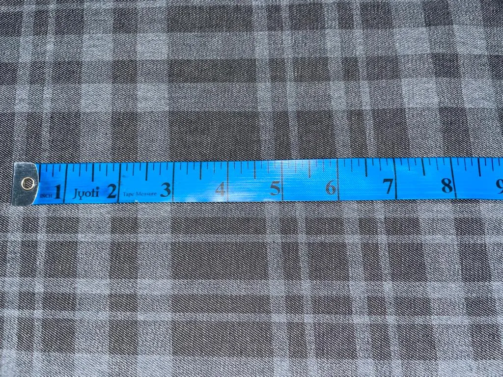 100% Cotton Denim Plaids Fabric 58" wide available in  [ NAVY PLAIDS / /CREAM PLAIDS/] [15067/69/15348/49]