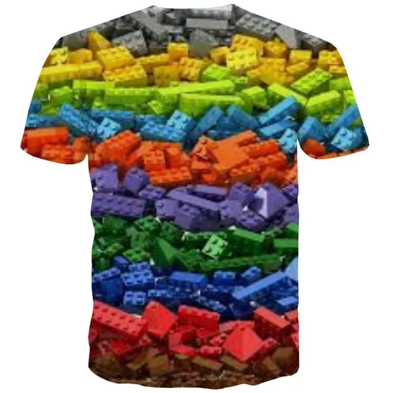 abstract t shirt Casual personality Casual fun geometric colorful art art costume men
