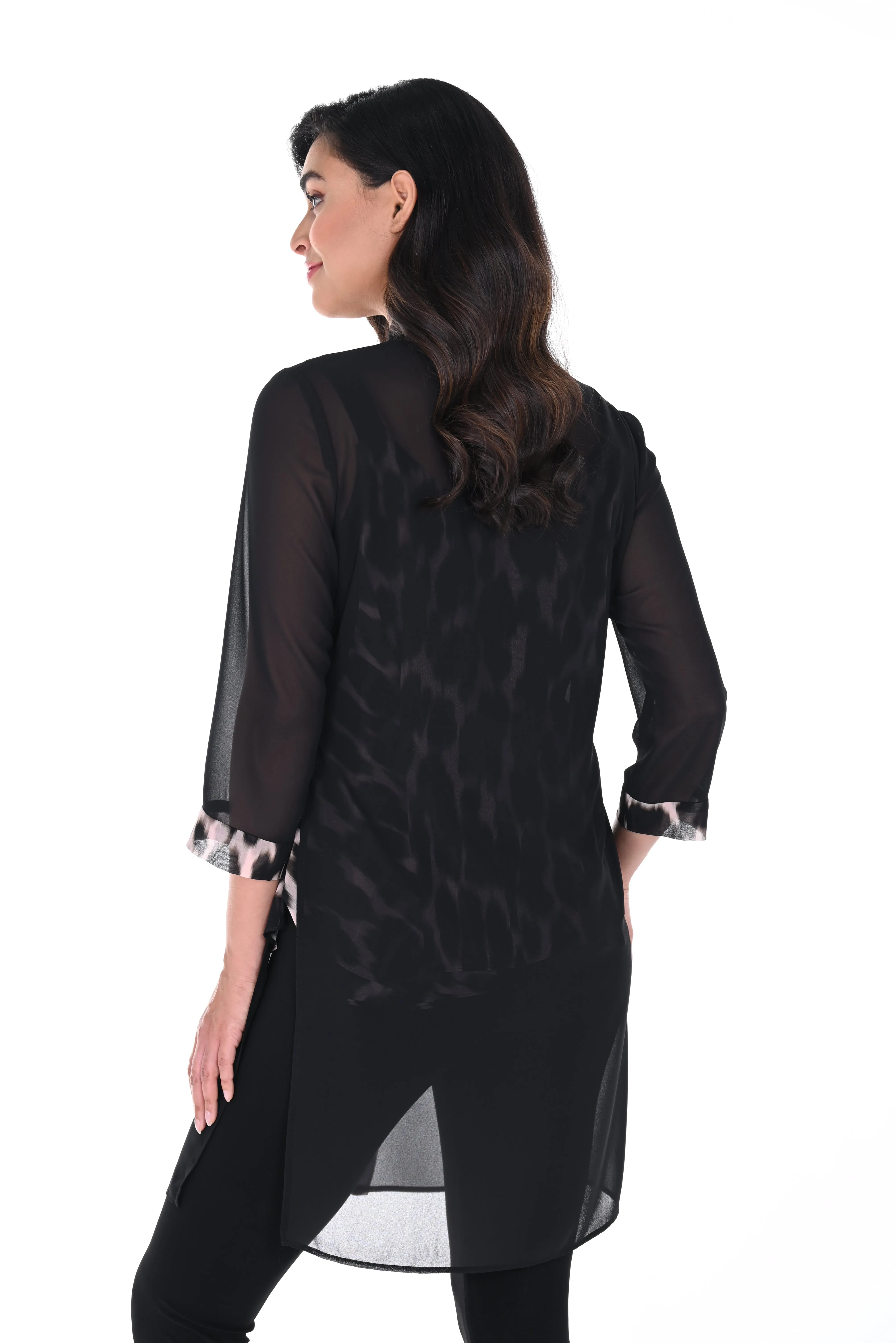 Animal Print Front Tie Cardigan
