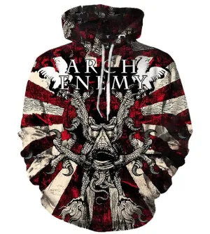 Arch Enemy Hoodies - Pullover Red Hoodie