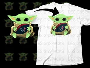 Baby Alien Holding Houston Texans Logo Football Png Digital Download
