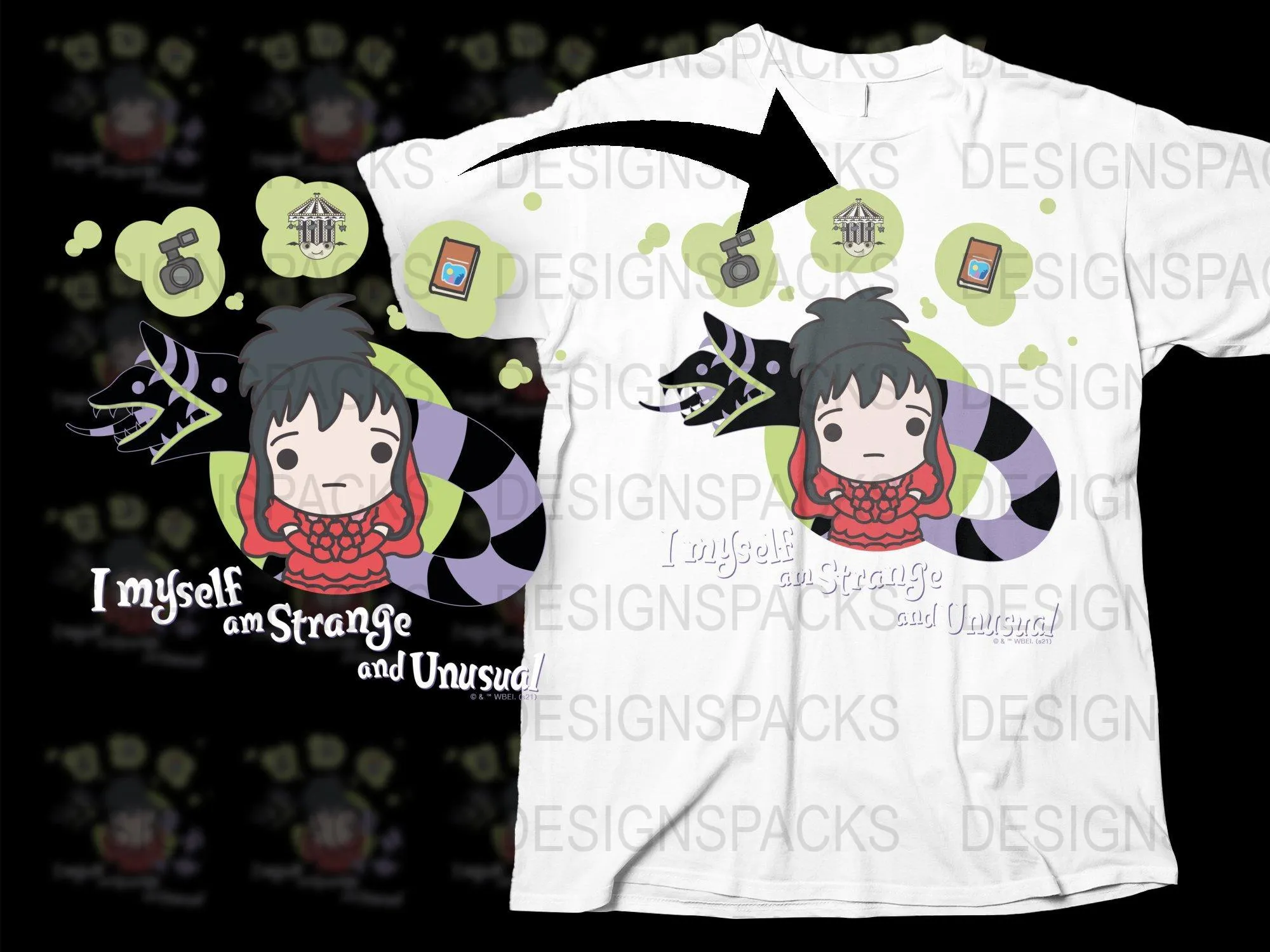 Beetlejuice Lydia Deetz Design Graphic Png Digital Download