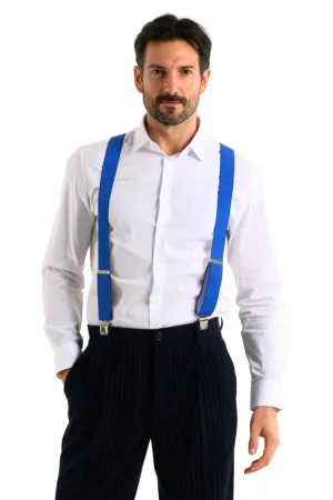 Blue Polka-Dot Men's Adjustable Suspenders