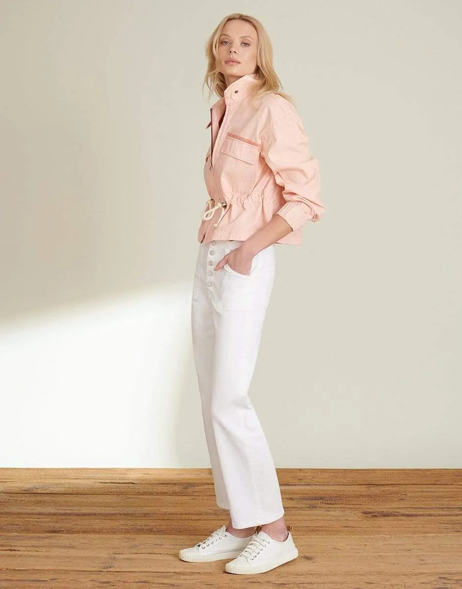 Blush Pink Roz Drawstring Peplum Jacket