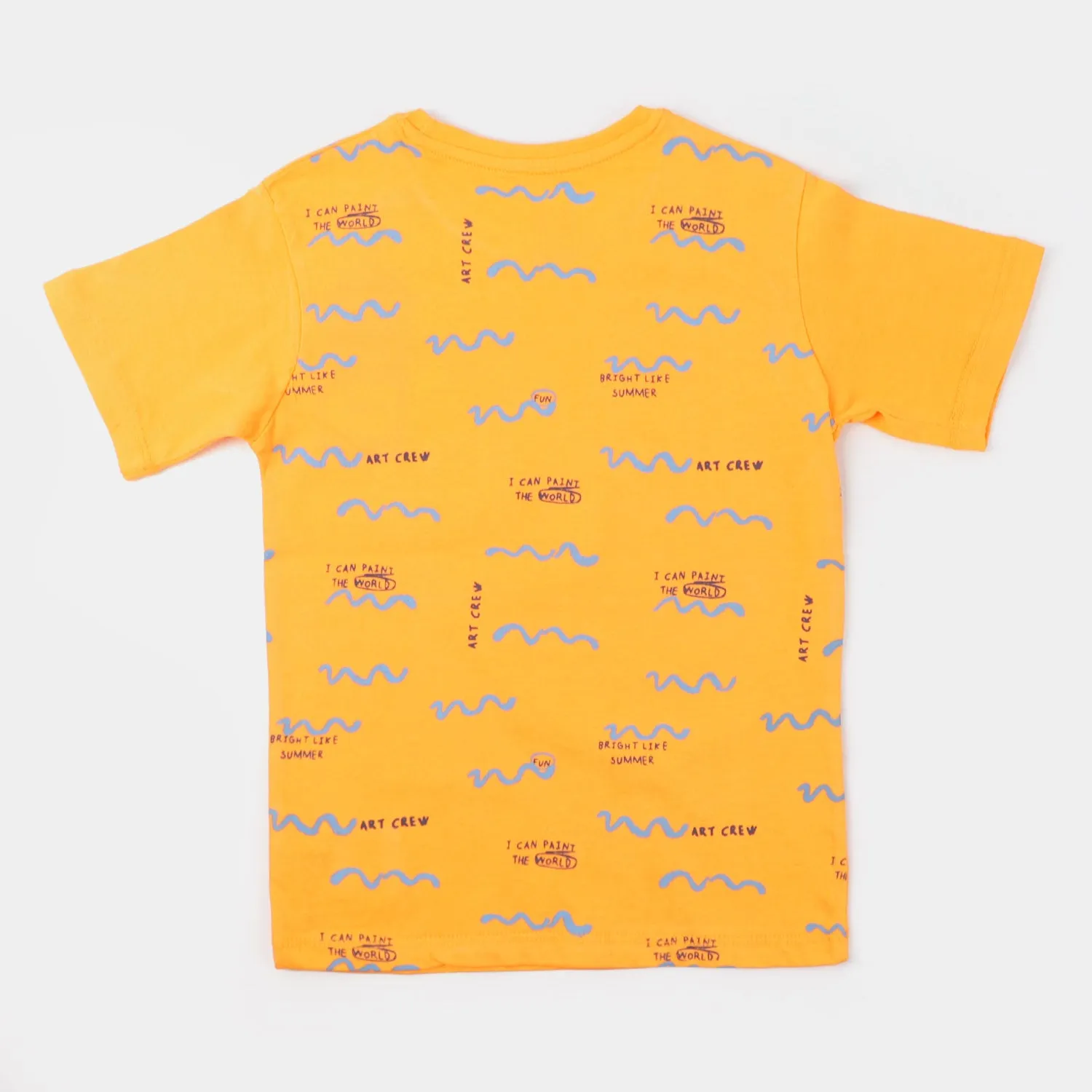 Boys Cotton T-Shirt Summer Wavy - Orange