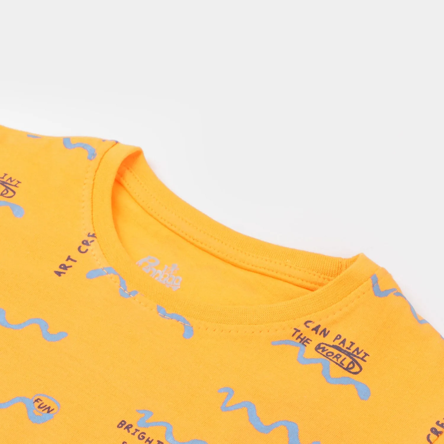 Boys Cotton T-Shirt Summer Wavy - Orange