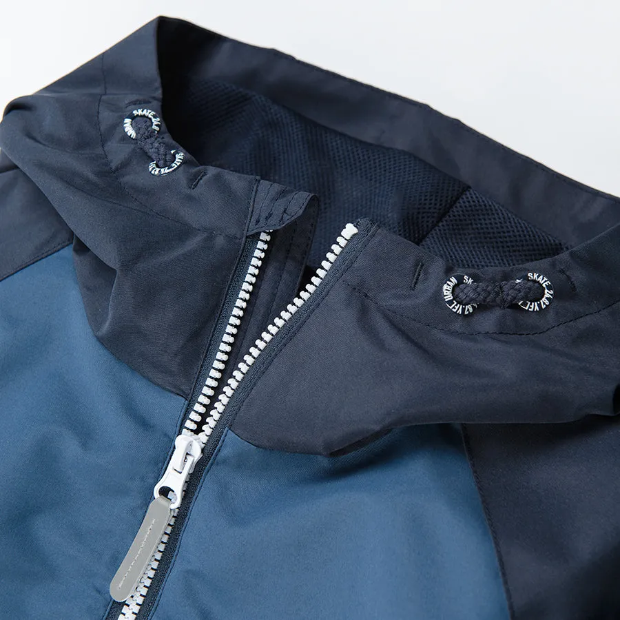 Boy's Hooded Jacket Navy Blue Beige CC COB2520228