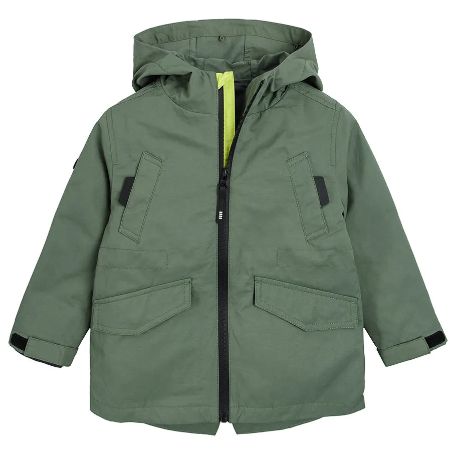 Boy's Jacket with Hood, 3 in1, Green and Black CC COB2510219-00