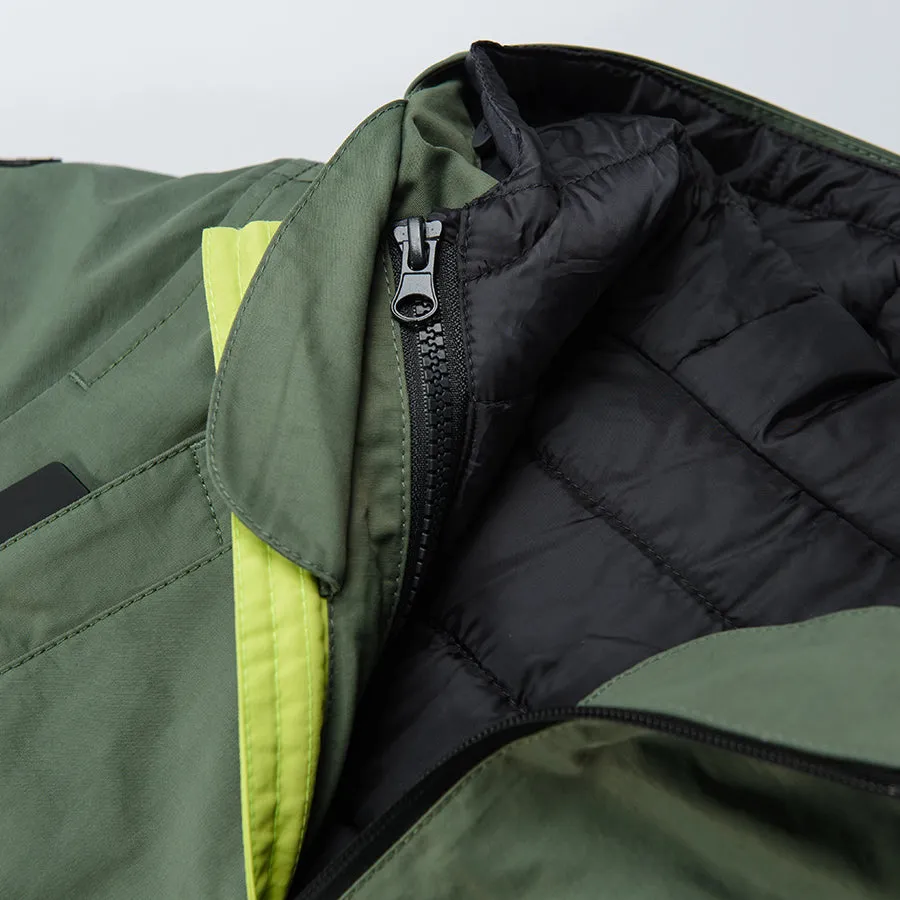 Boy's Jacket with Hood, 3 in1, Green and Black CC COB2510219-00