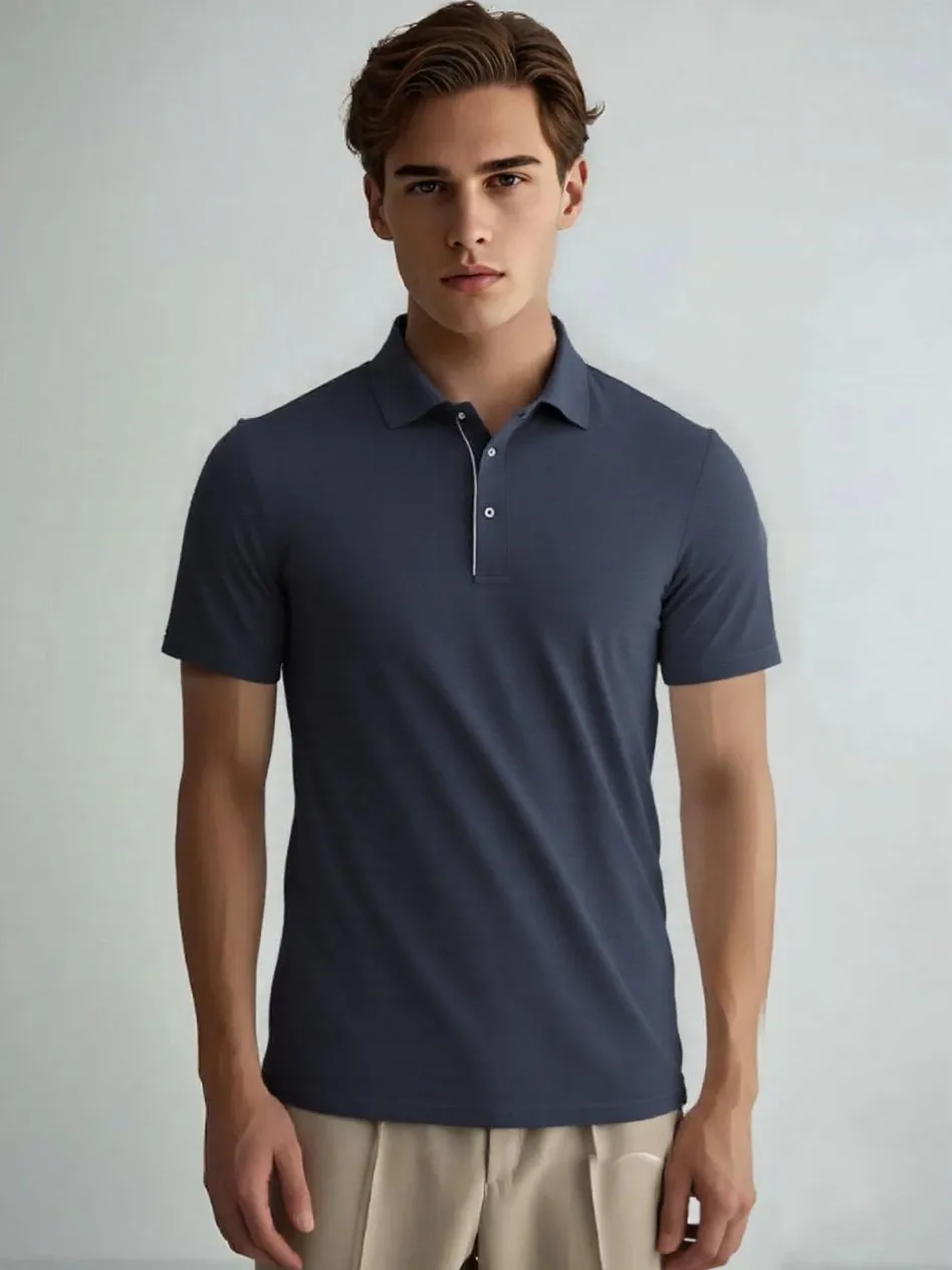 Business Ice Silk Lapel POLO Shirt