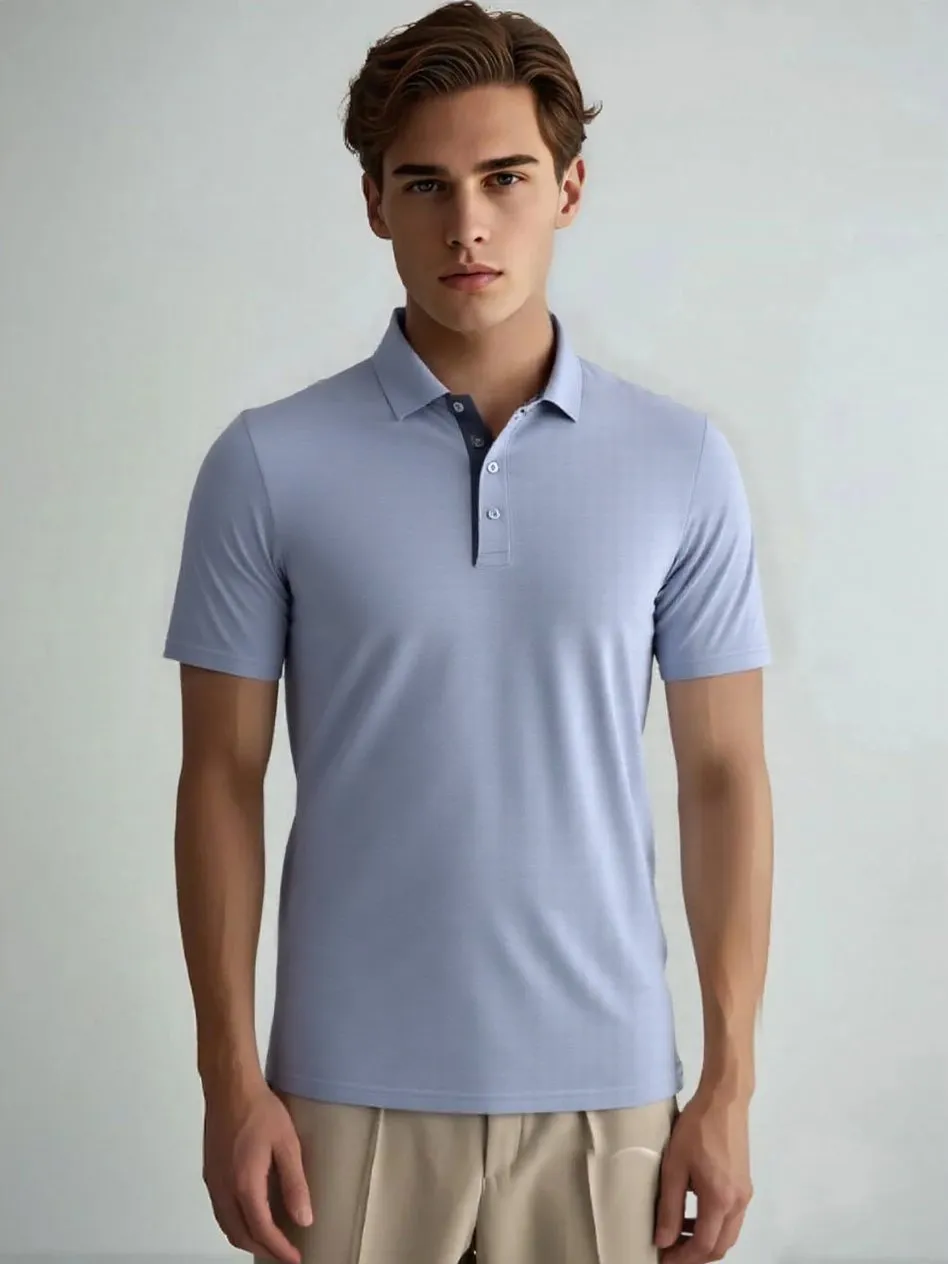 Business Ice Silk Lapel POLO Shirt