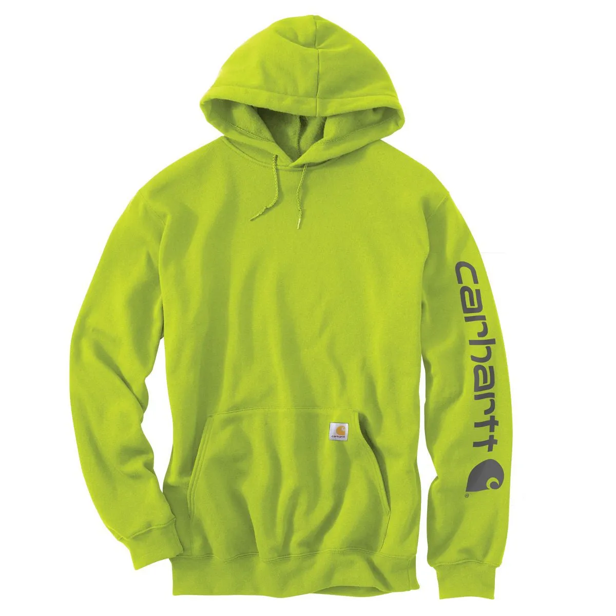 Carhartt Men's Sour Apple Midweight Signature Sleeve Logo Hooded Sweatshirt