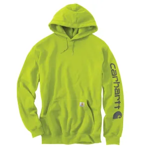 Carhartt Men's Sour Apple Midweight Signature Sleeve Logo Hooded Sweatshirt