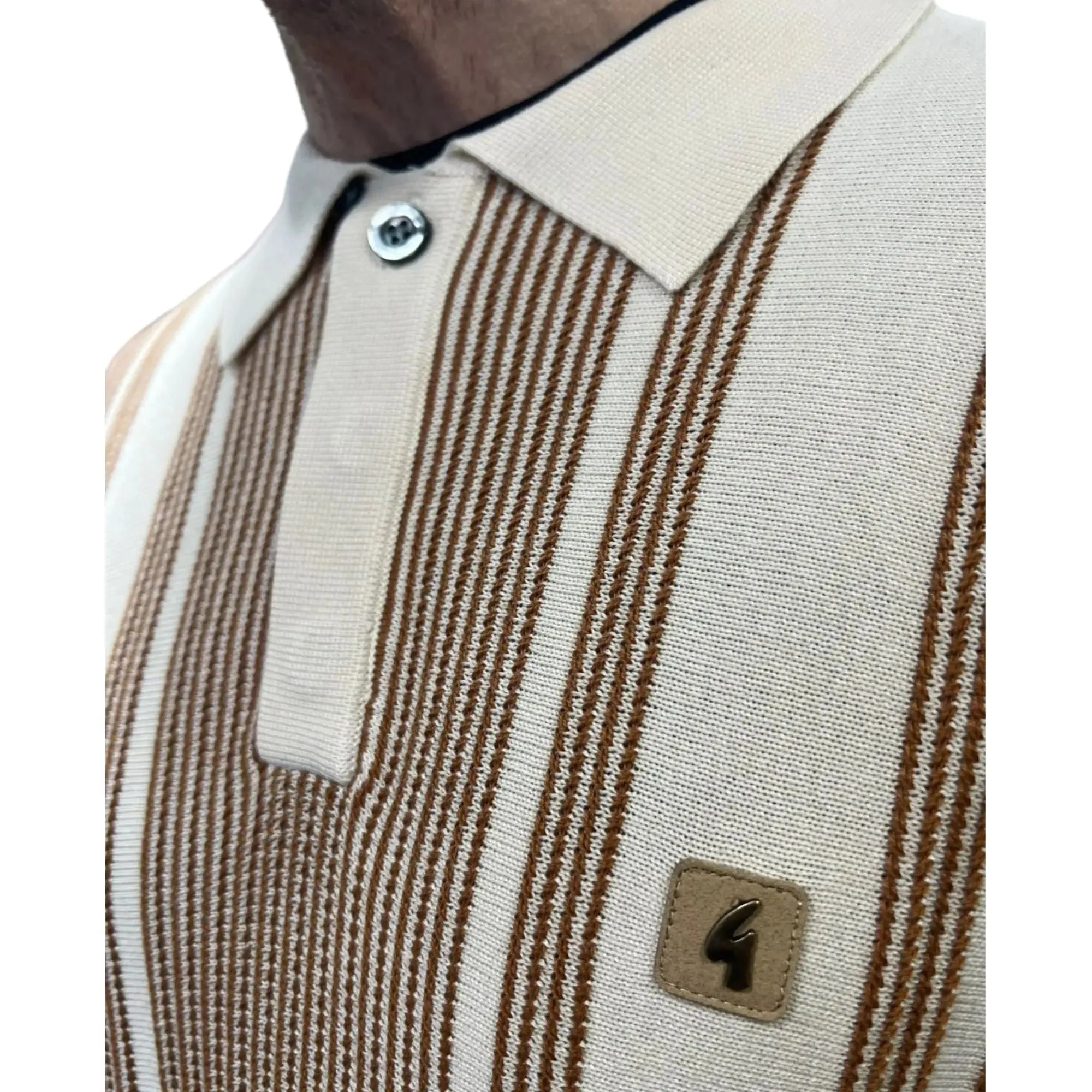 Dante Cream Knitted Polo Shirt