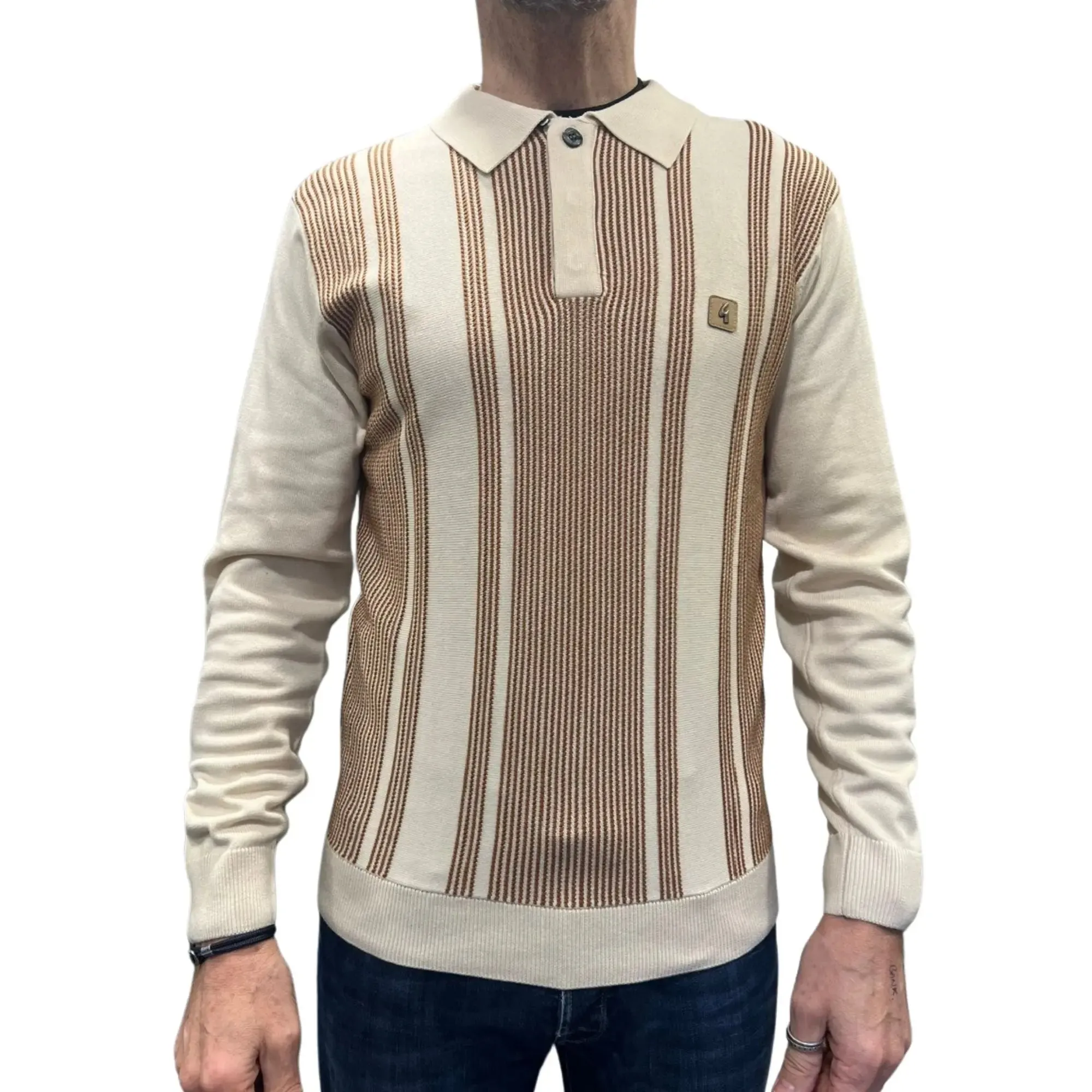 Dante Cream Knitted Polo Shirt