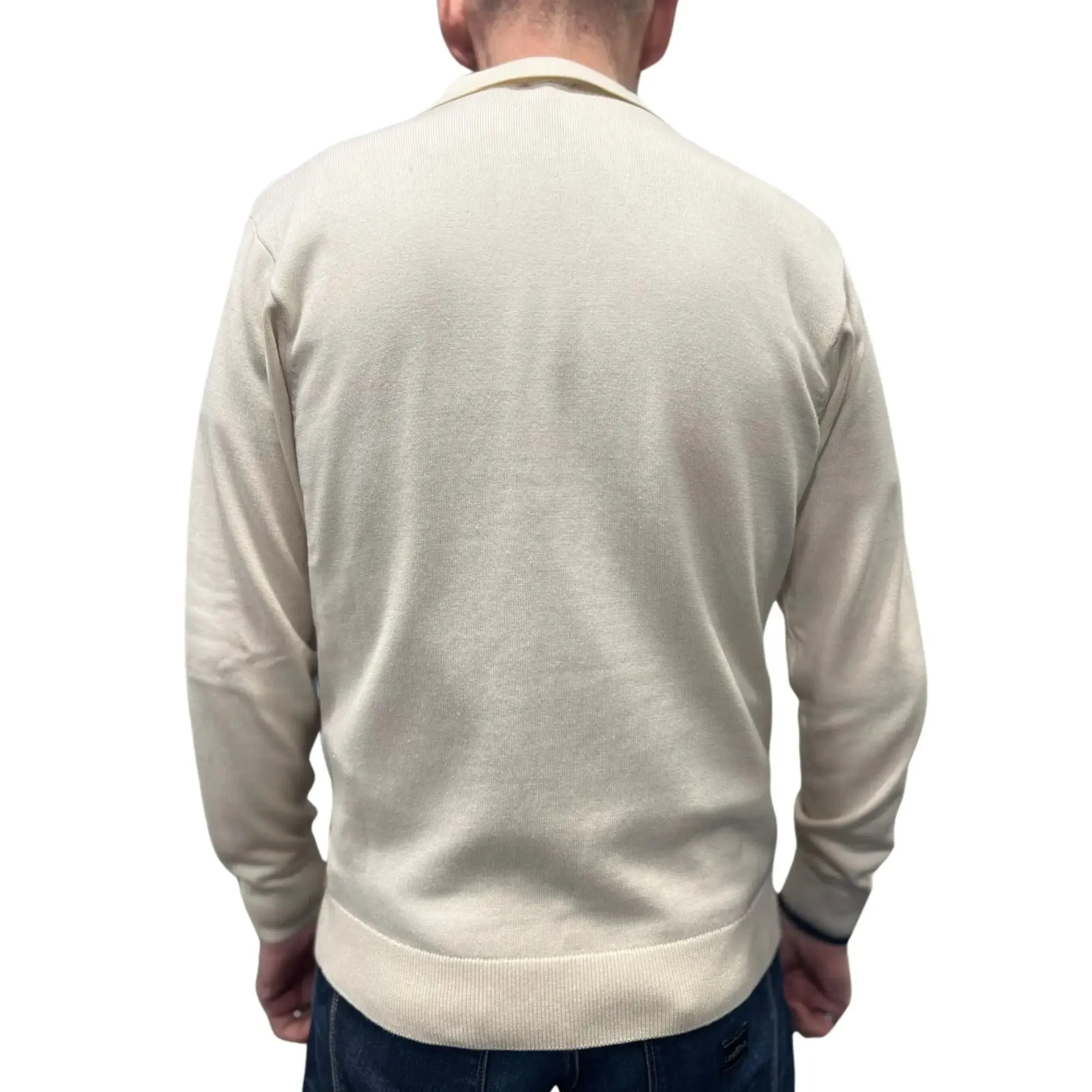 Dante Cream Knitted Polo Shirt