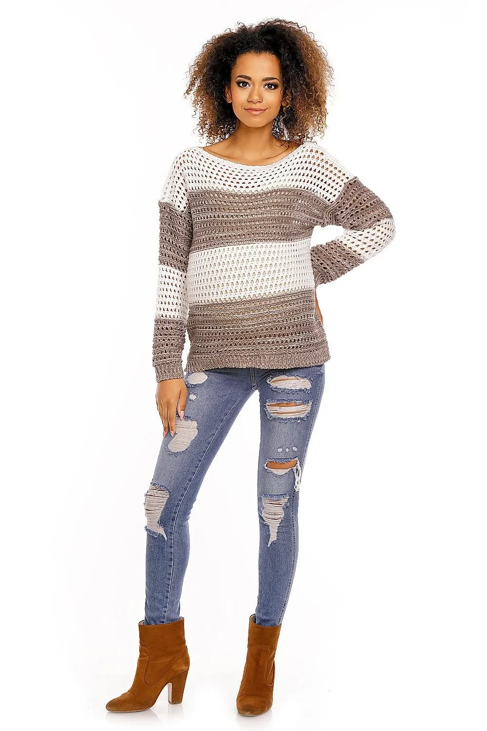 Delicate Openwork Oversize Pregnancy Sweater  PeeKaBoo