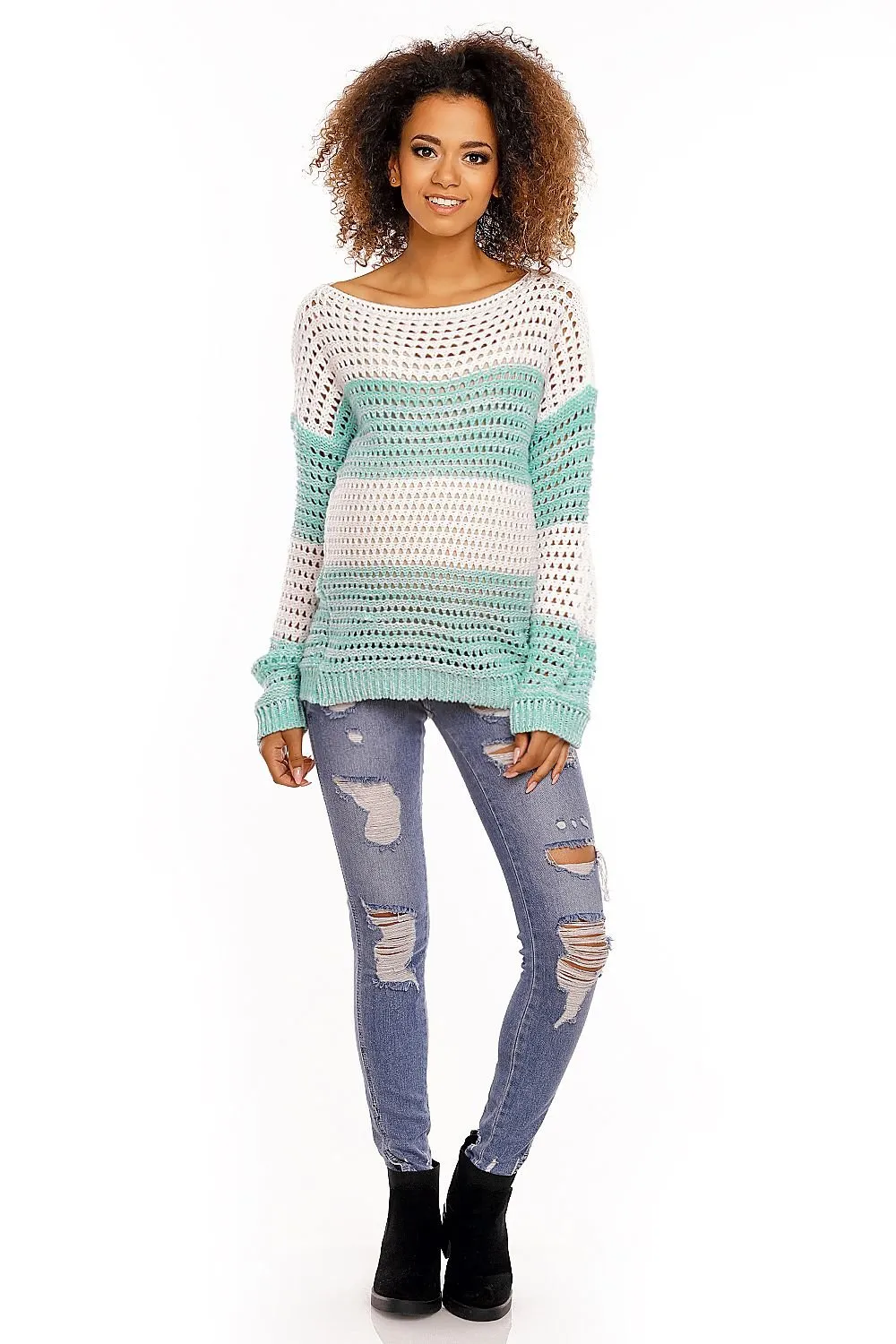 Delicate Openwork Oversize Pregnancy Sweater  PeeKaBoo