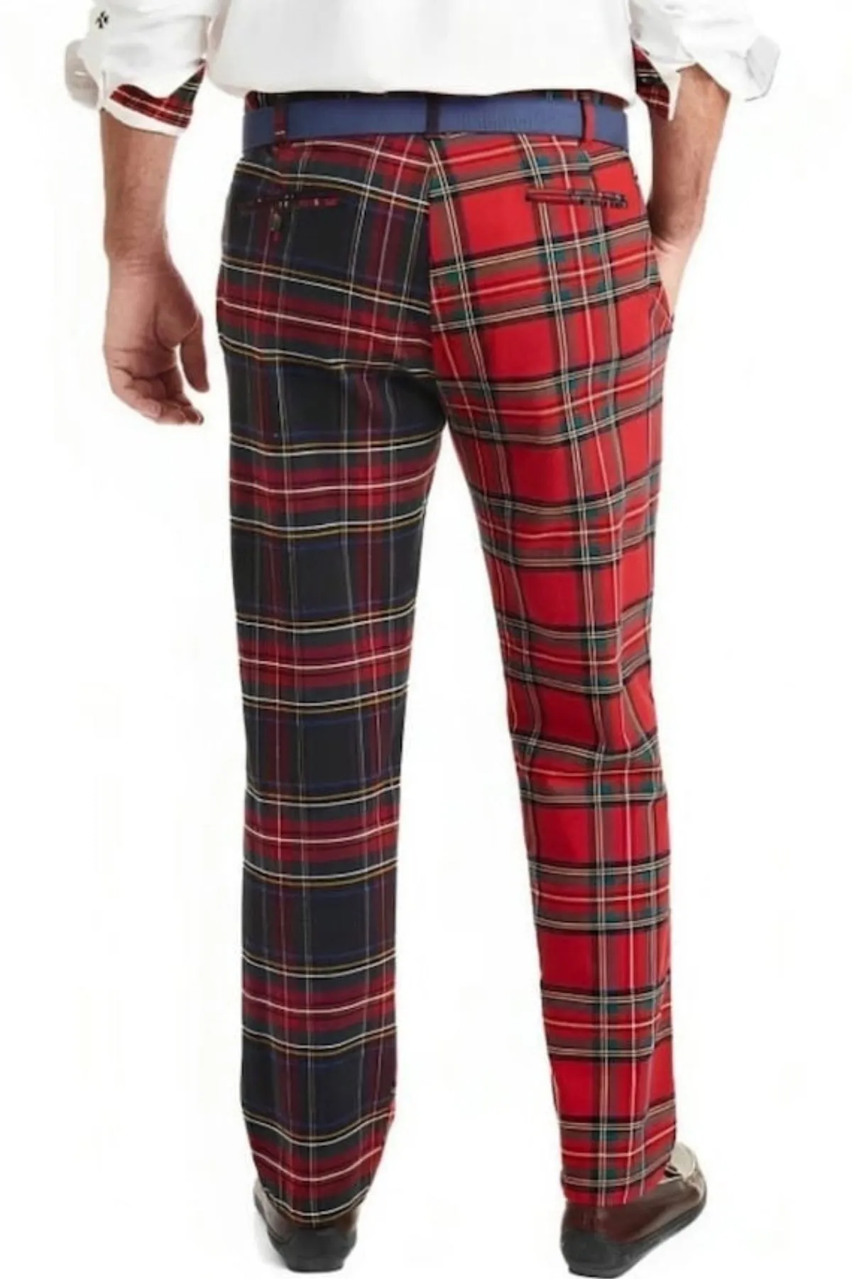Dual-Tartan Contrast Pant