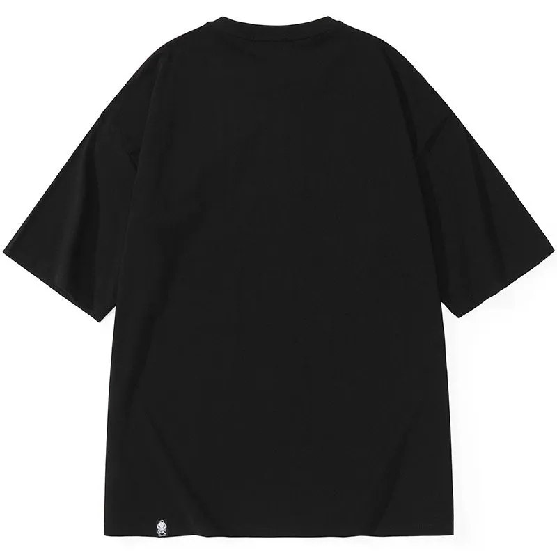 Emoji Letter Print Velcro Embroidery Label T-Shirt