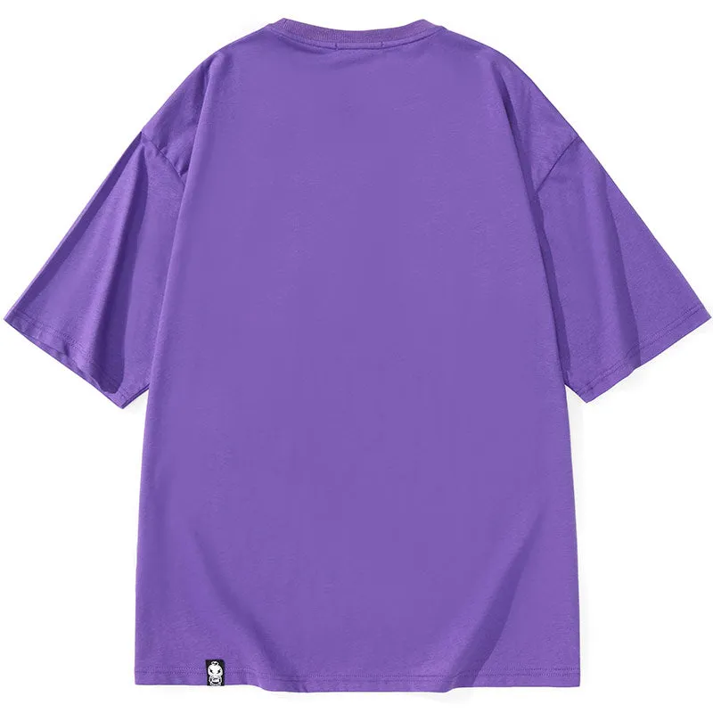 Emoji Letter Print Velcro Embroidery Label T-Shirt