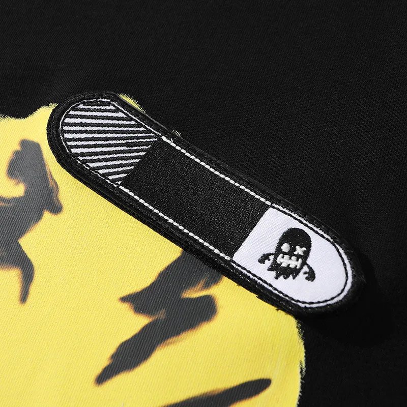 Emoji Letter Print Velcro Embroidery Label T-Shirt