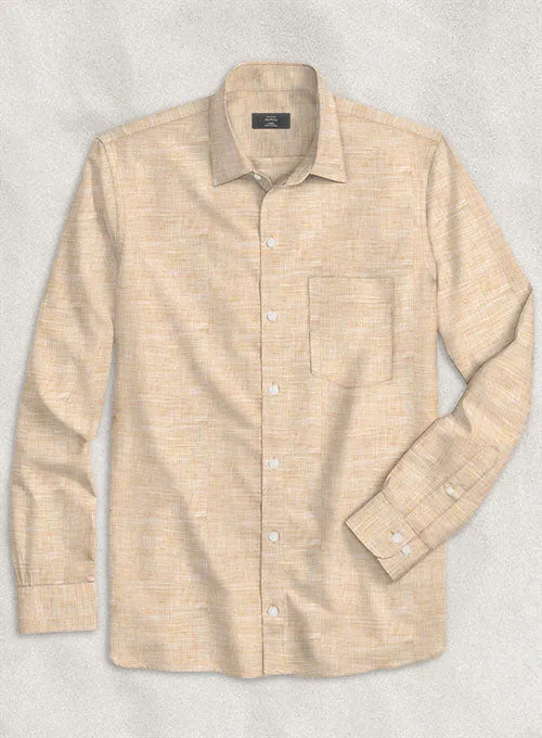 European Light Brown Linen Shirt
