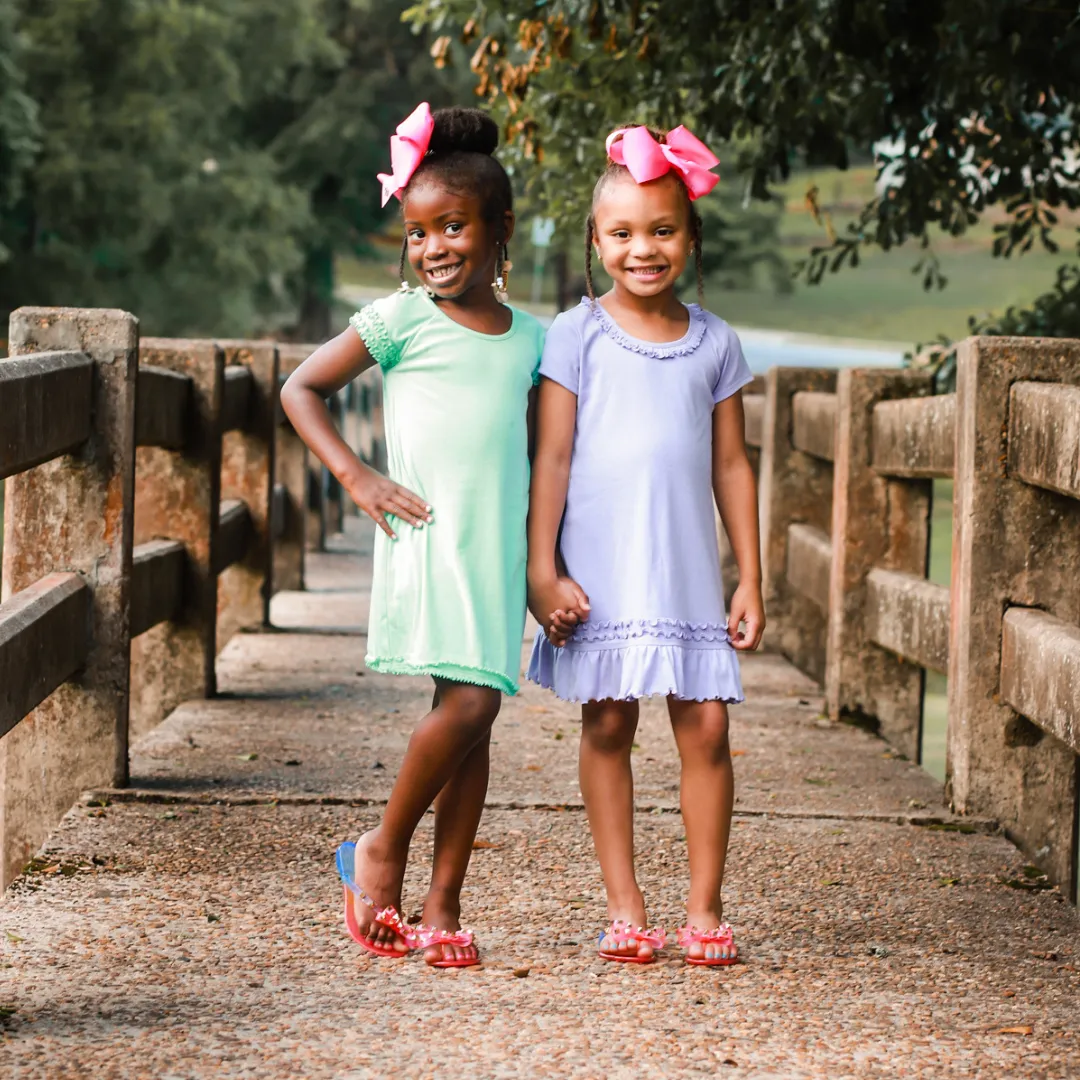 Girls Summer Dress - Lavender or Teal