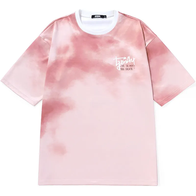 Gradient Cartoon Bowling Bottle Print T-Shirt