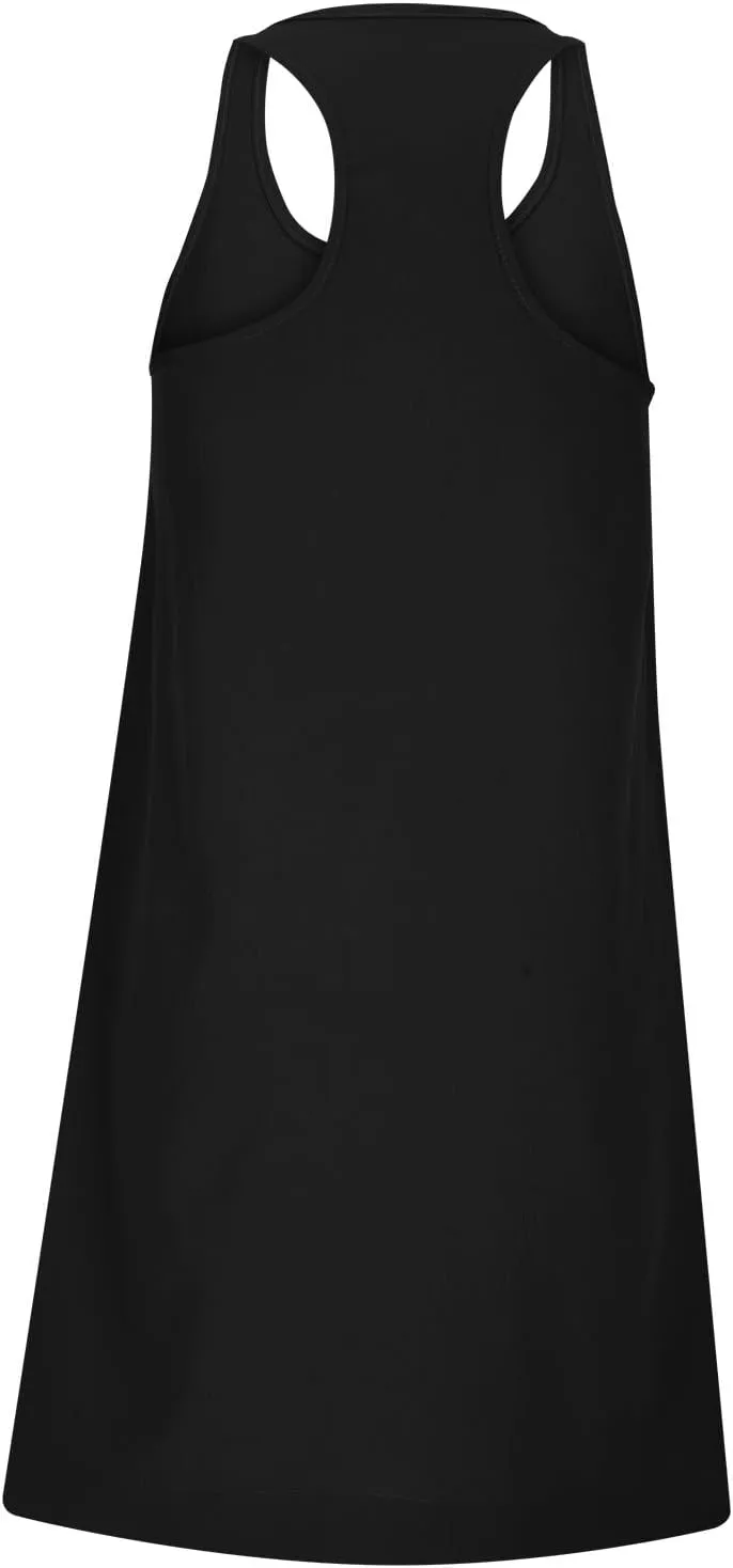hlysgo Womens Babydoll Dresses Summer Casual Loose Fit Beach Sundress Trendy Sleeveless Crew Neck Mini Dress with Pockets