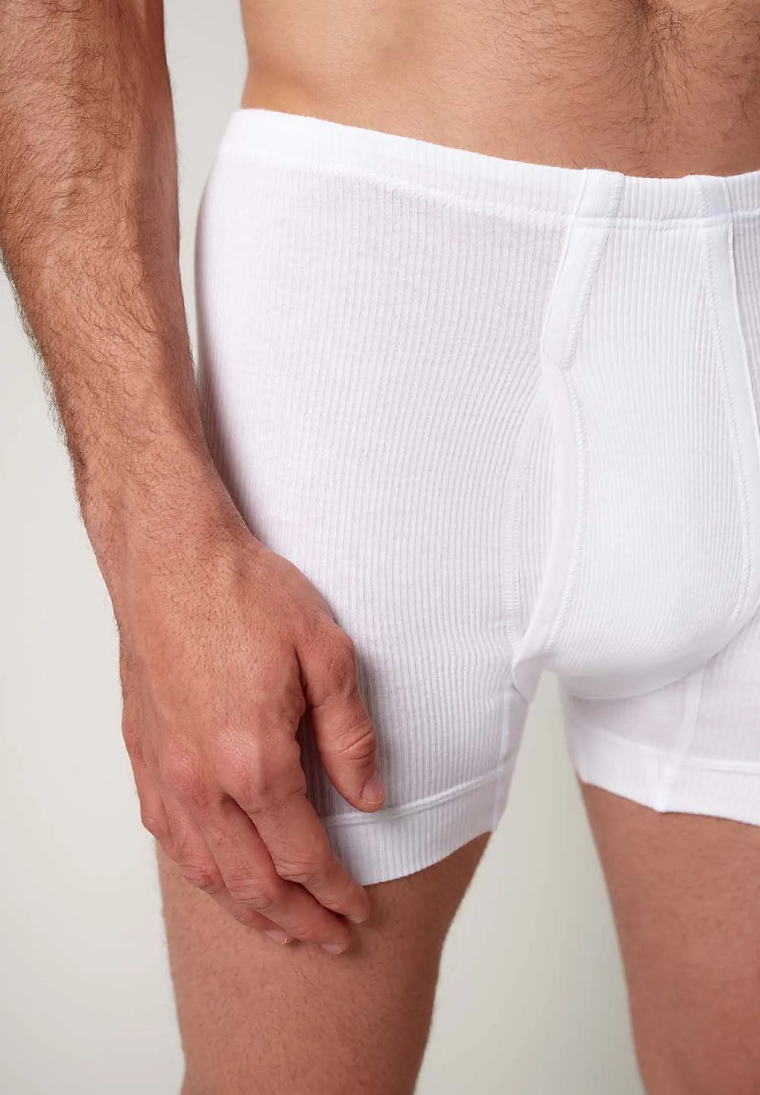 HUBER hautnah - Cotton Double Rib - Pants With Fly 2 Pack