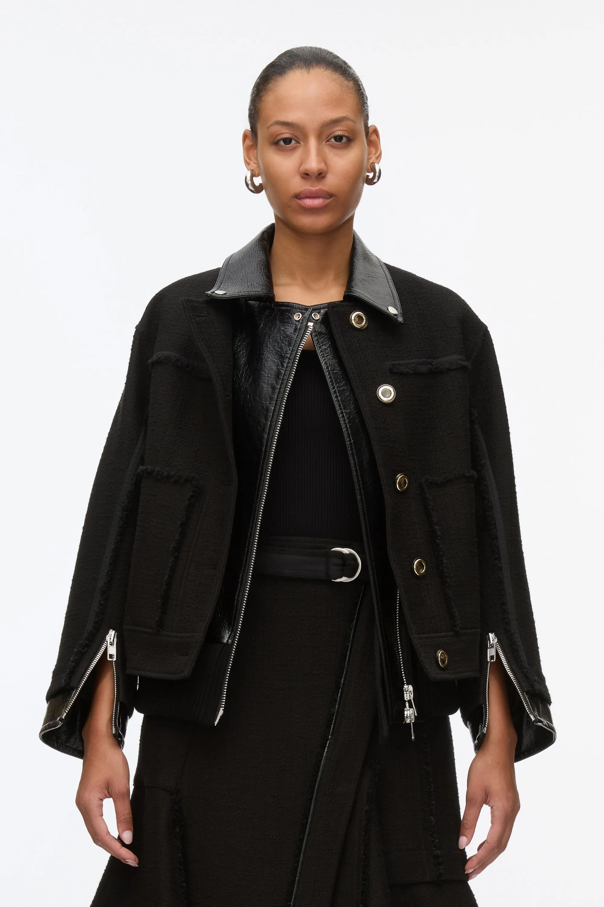 Hybrid Tweed Moto Jacket