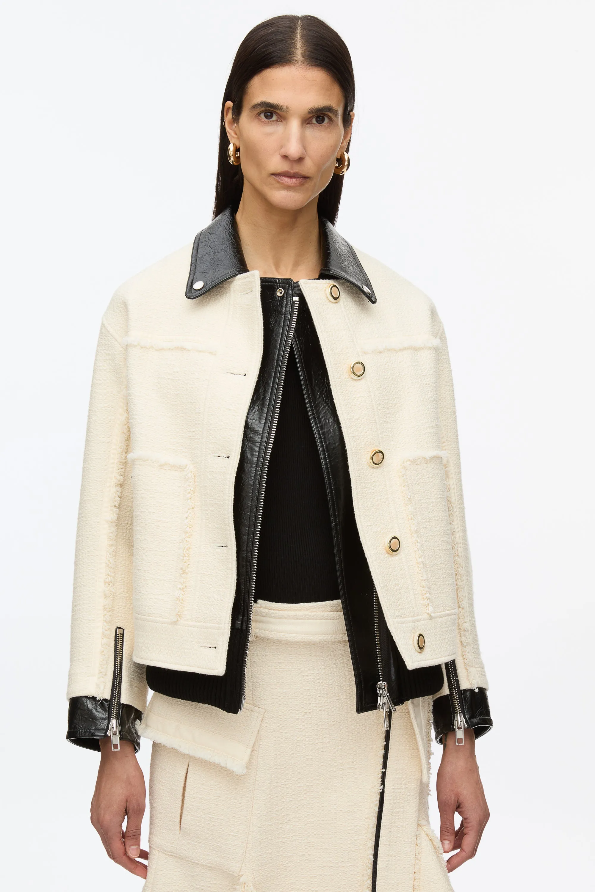 Hybrid Tweed Moto Jacket