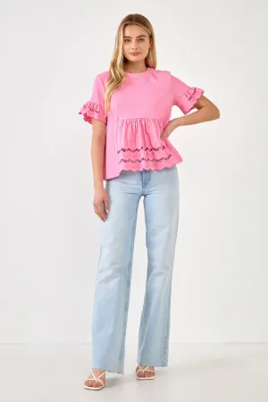 Knit Eyelet Mixed T-Shirts