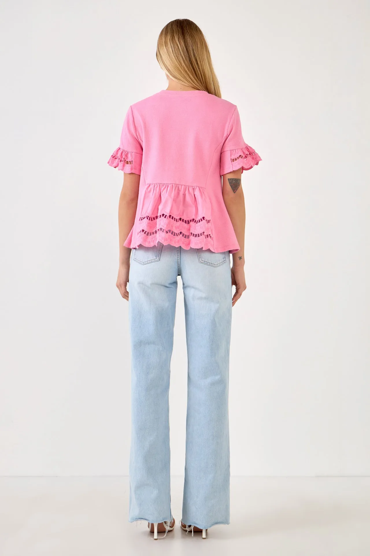 Knit Eyelet Mixed T-Shirts