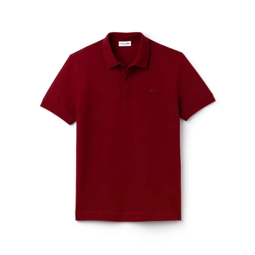 Lacoste Plain Polo Shirts With Crested Logo-Wine