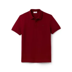 Lacoste Plain Polo Shirts With Crested Logo-Wine