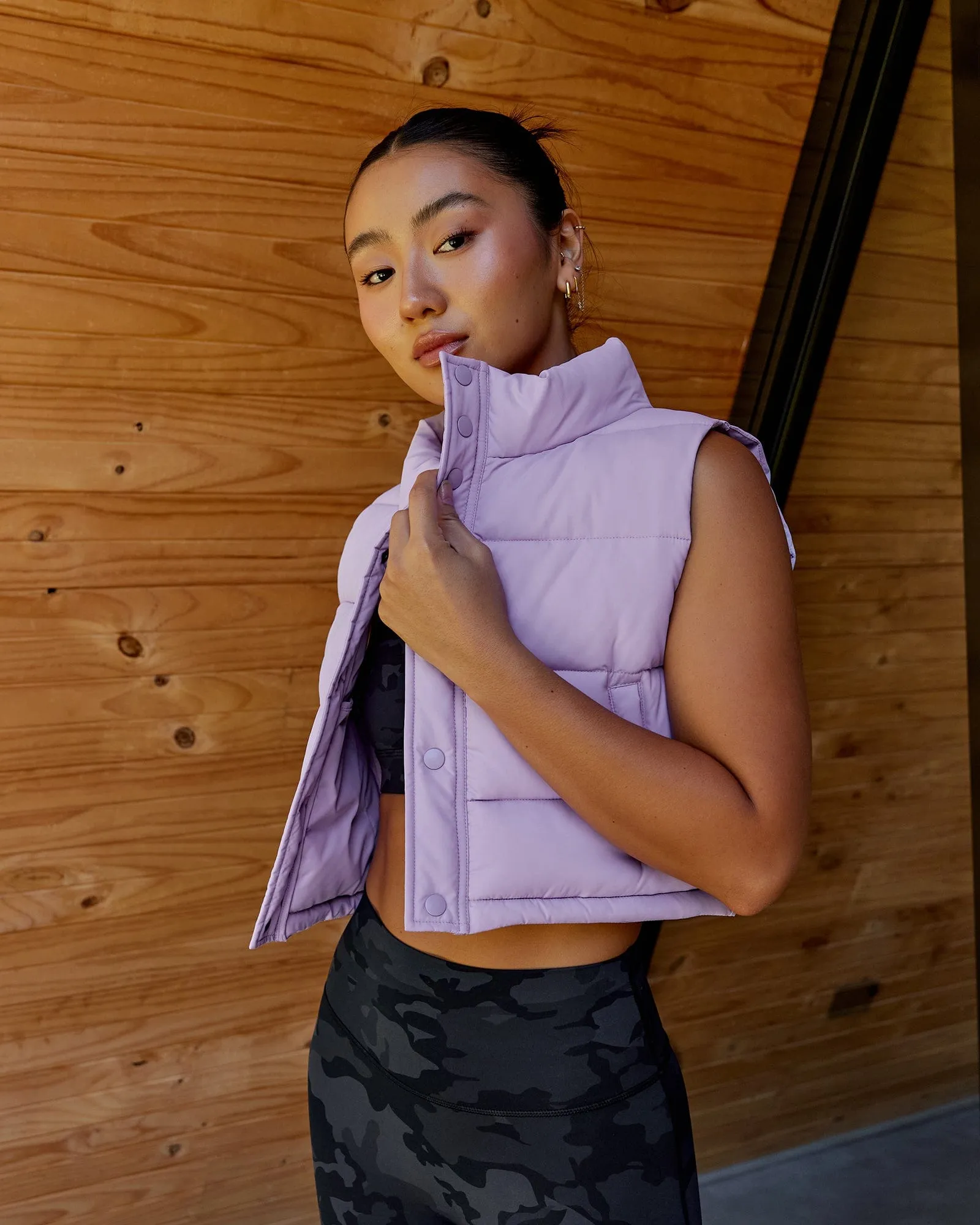 Layer Up Cropped Vest - Pale Lilac