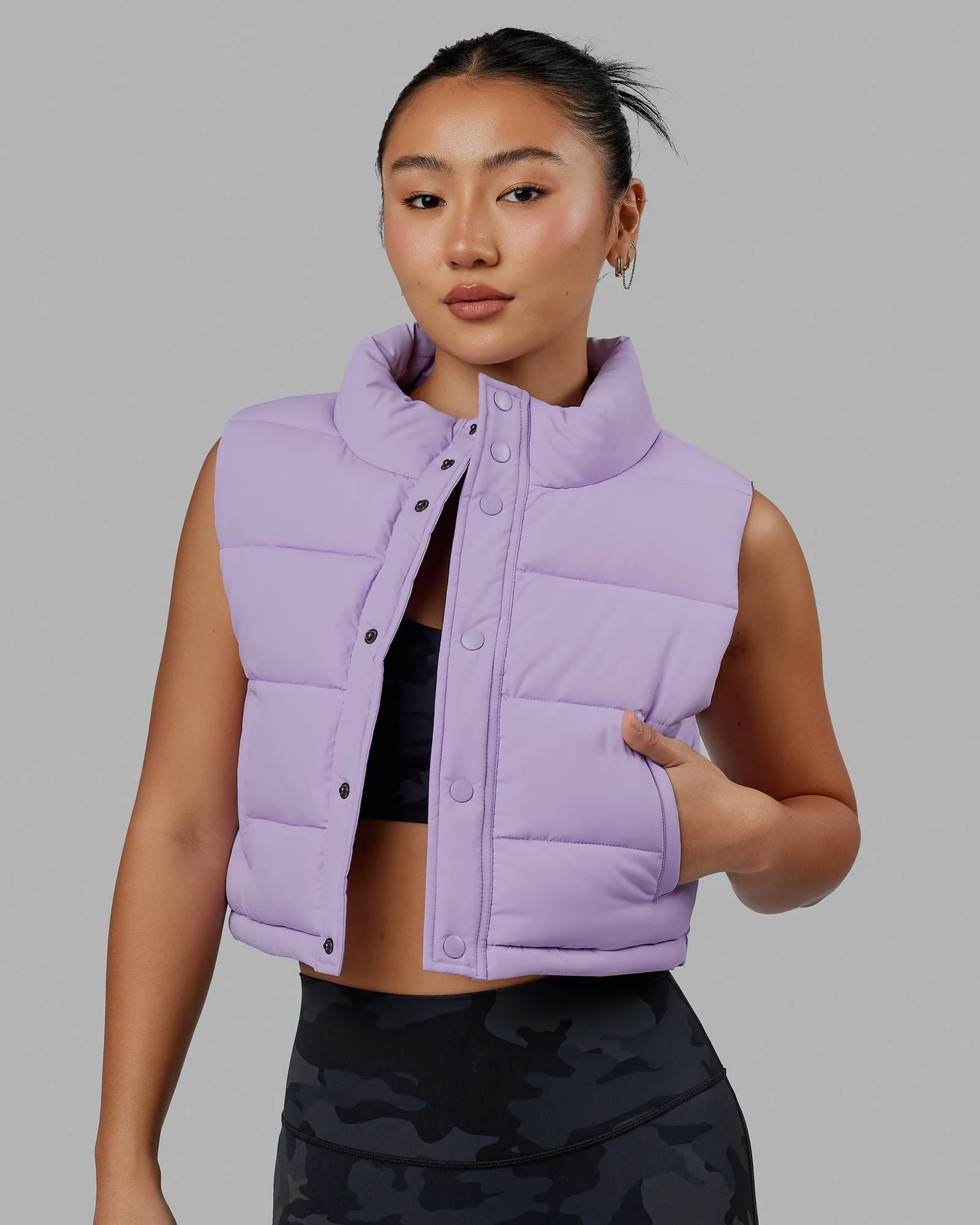 Layer Up Cropped Vest - Pale Lilac