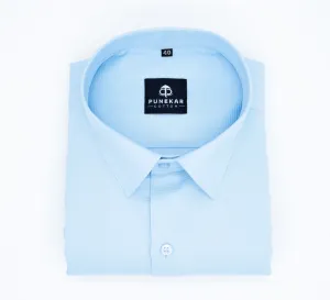 Light Blue Color Twitter Lining Blende Cotton Shirts For Men