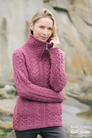 Louisburgh Double Collar Sweater - Berry