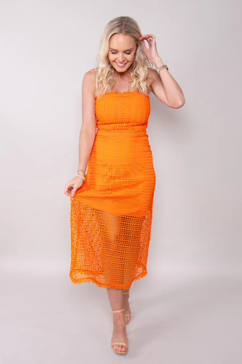 Mandarin Lace Midi Dress - FINAL SALE