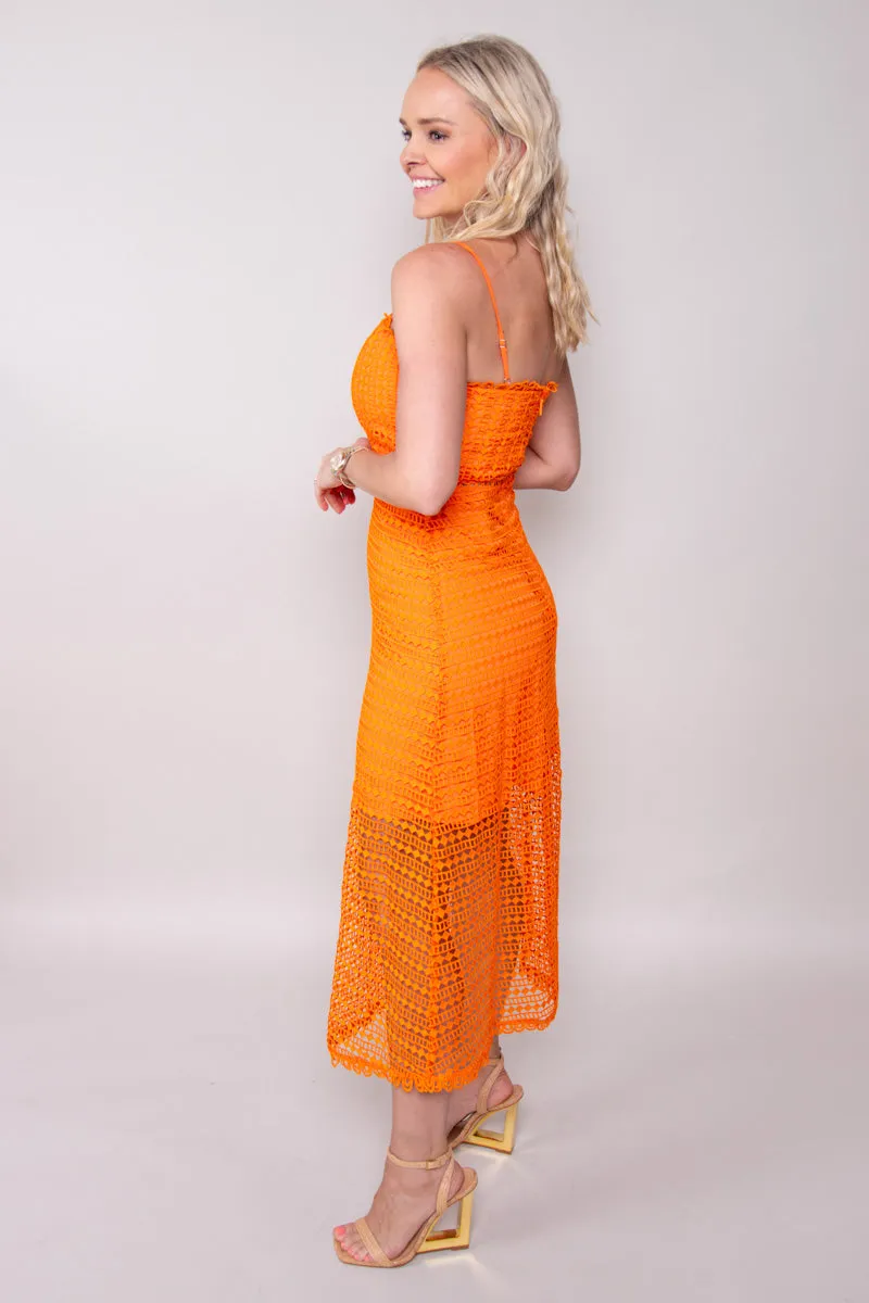 Mandarin Lace Midi Dress - FINAL SALE