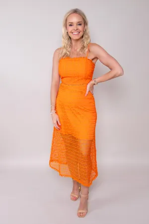 Mandarin Lace Midi Dress - FINAL SALE
