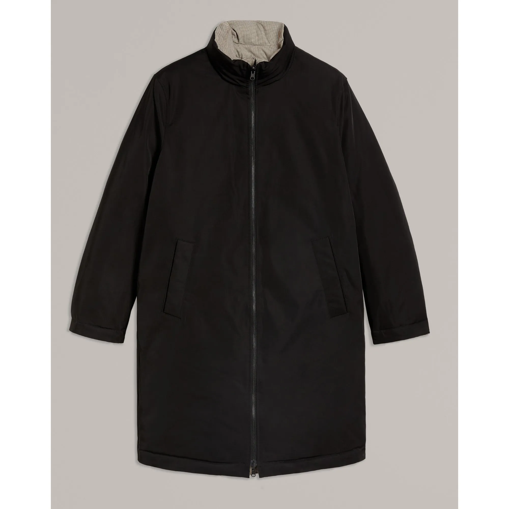 Men Mmo-Earlish-Reversible Wadded Funnel Neck Coat - Black