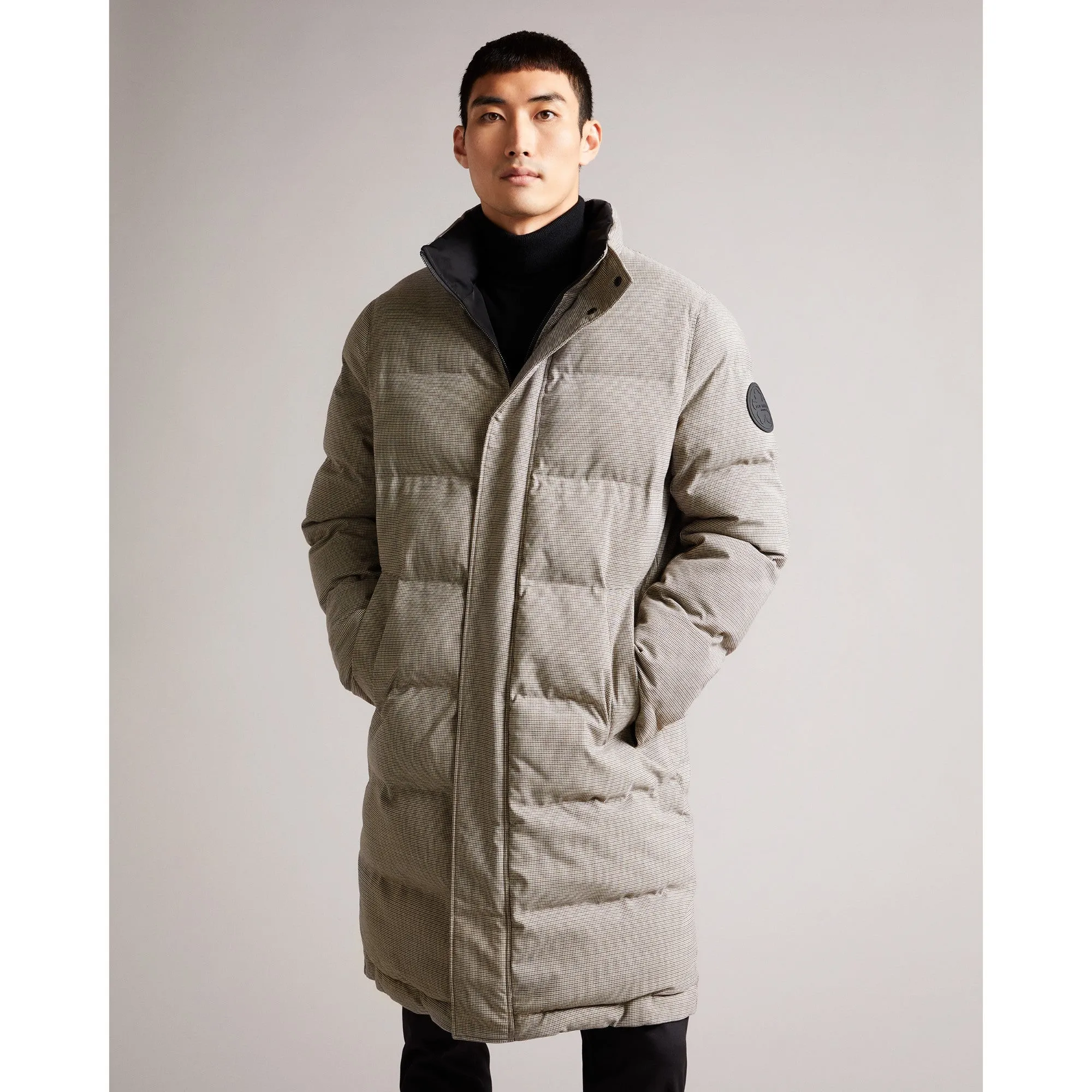Men Mmo-Earlish-Reversible Wadded Funnel Neck Coat - Black