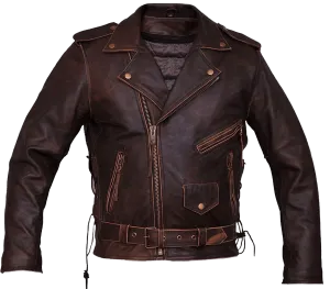 Men's Classic Brando Brown Jacket | Mens Brown Leather Jacket