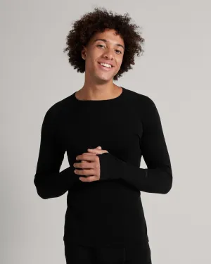 Men's KMDMerino Baselayer Long Sleeve Top - Black
