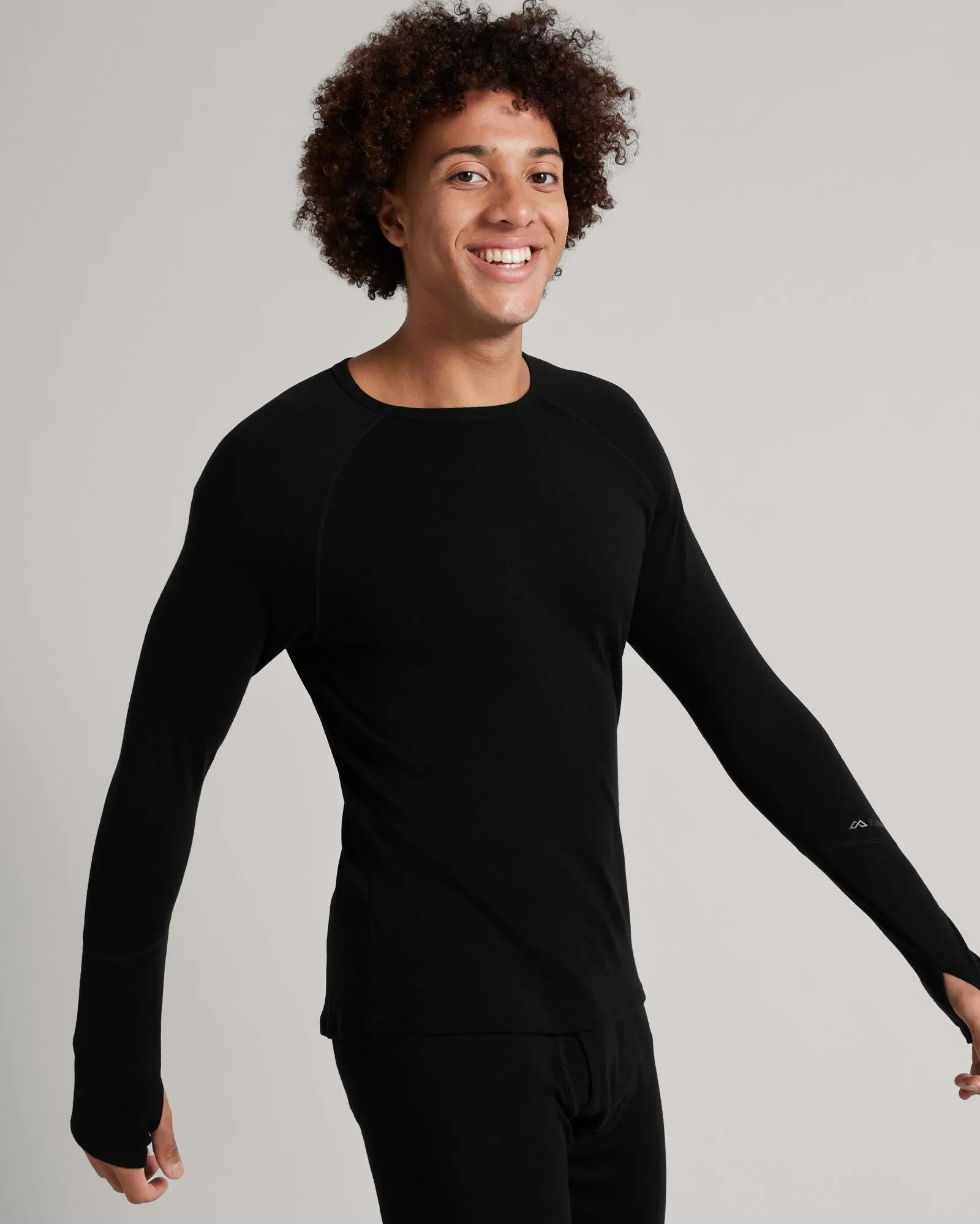Men's KMDMerino Baselayer Long Sleeve Top - Black