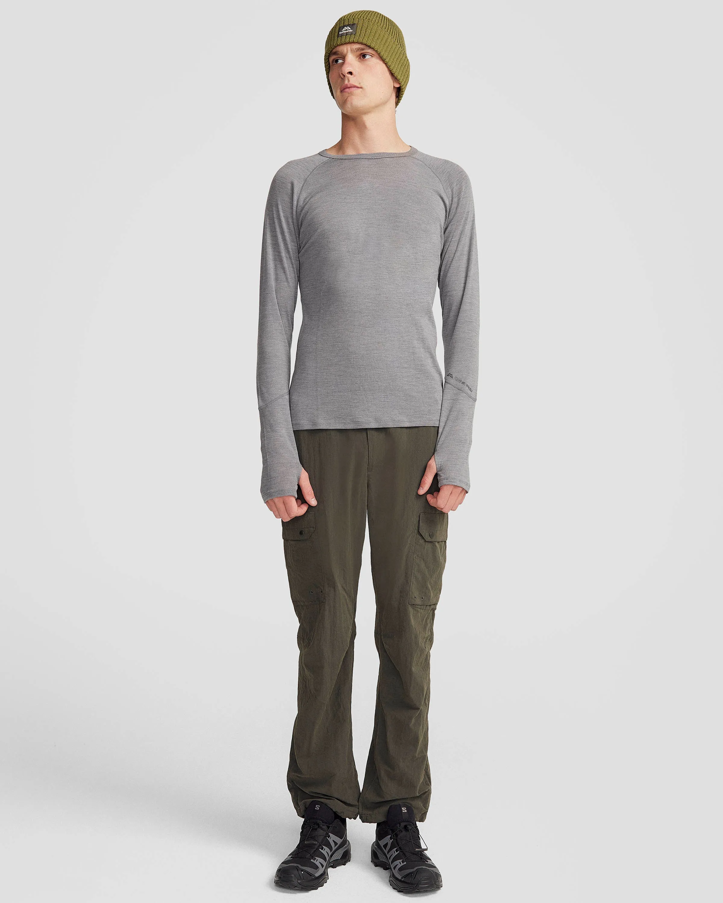 Men's KMDMerino Baselayer Long Sleeve Top - Grey Marle